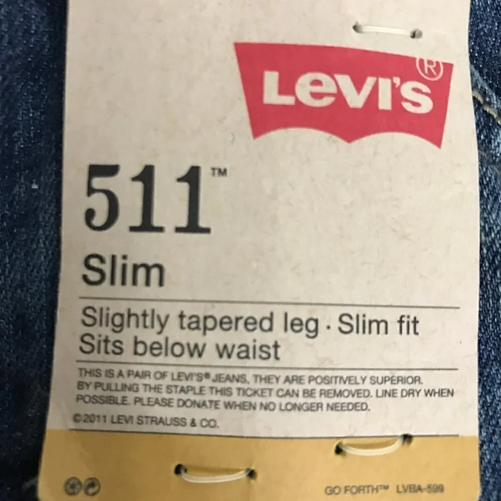 LEVIS 511 WOMENS JEANS SLIM FIT SIZE 26W 26L NWT - Picture 3 of 6